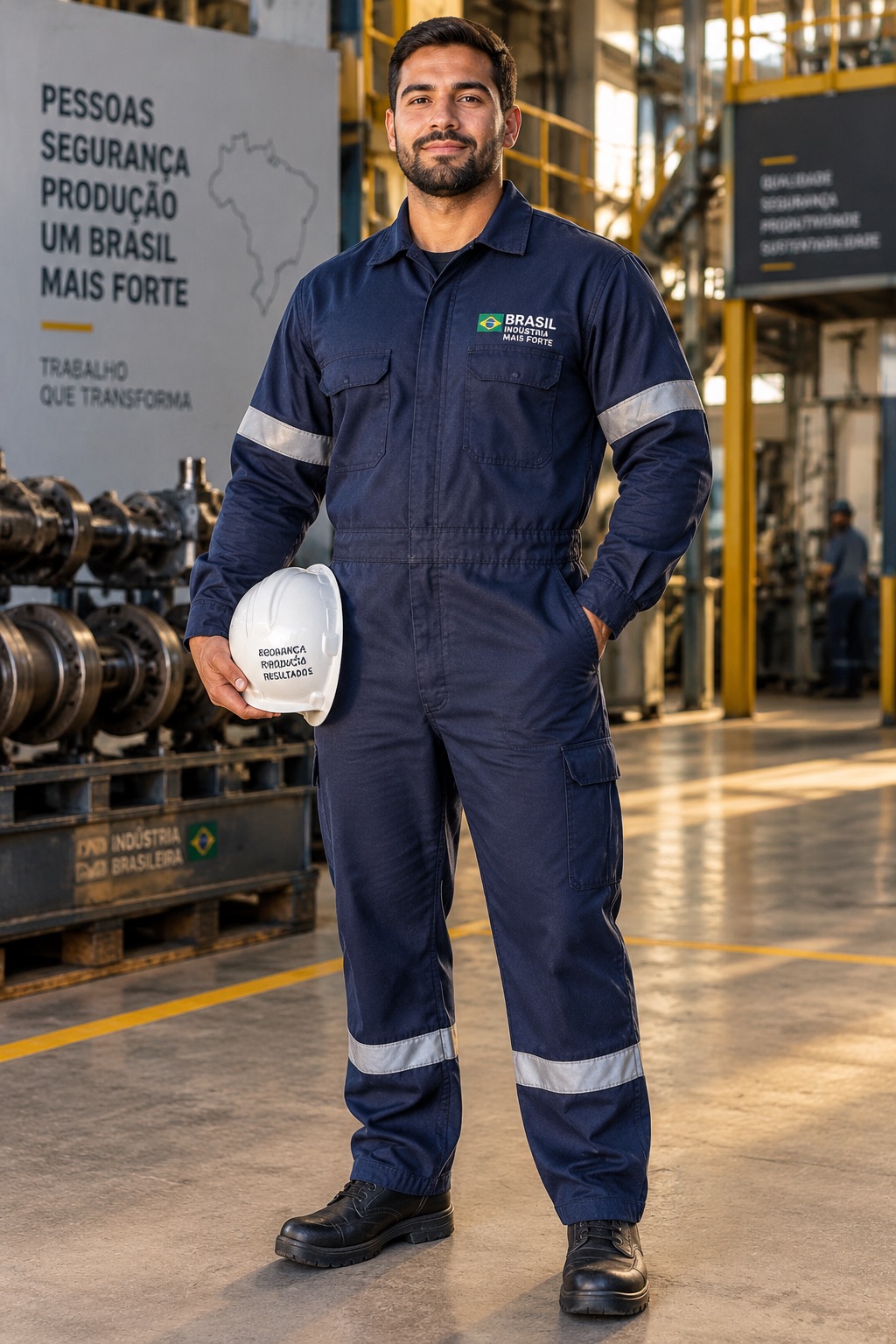 Uniforme de trabalho brasileiro em tecido mini matt poliéster - macacão industrial