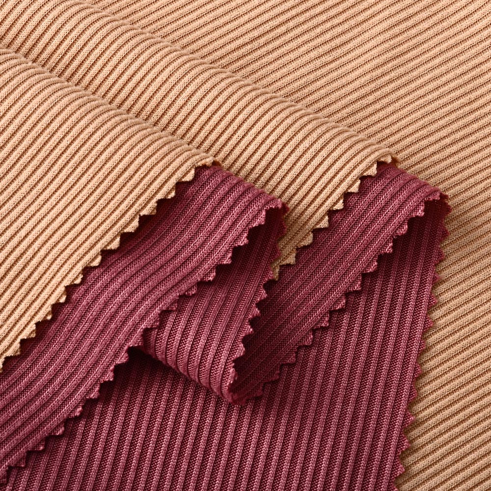 Tecido Canelado 2x2 Rib Poliéster Spandex