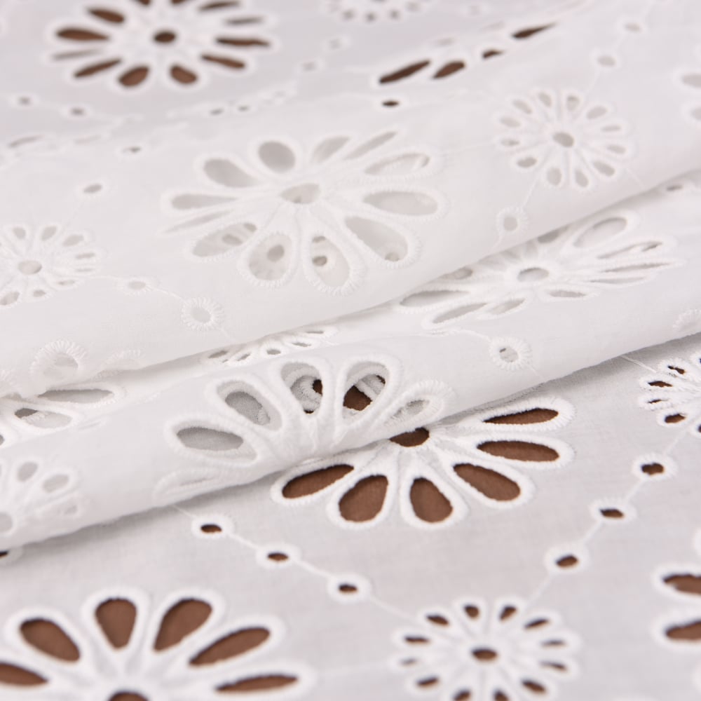 Textura natural do tecido de renda de algodão