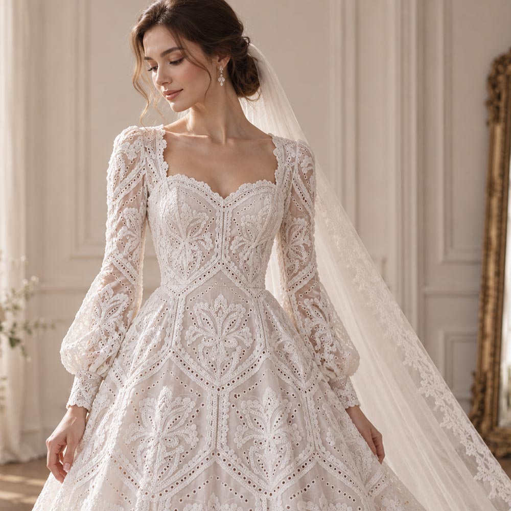 Vestidos de Noiva em renda bordada
