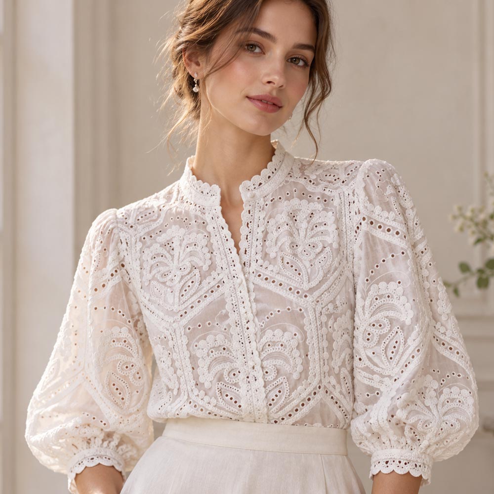 Blusas Femininas em renda bordada
