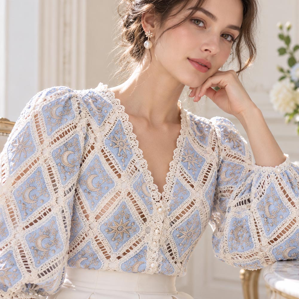 Blusas Femininas em renda bordada