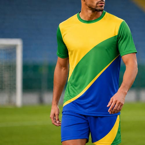 Aplicação tecido Mesh Birdseye em uniforme esportivo