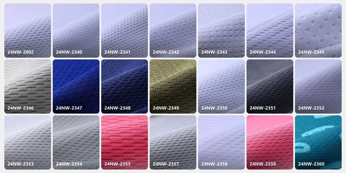 bird eye mesh fabric sample card