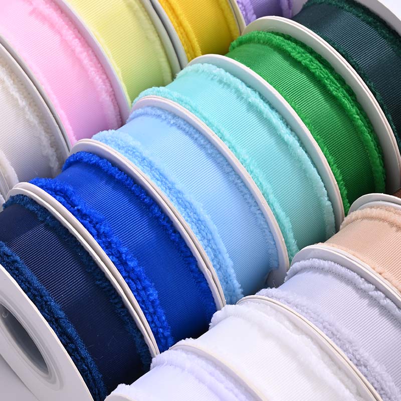 fringed polyester grosgrain ribbon