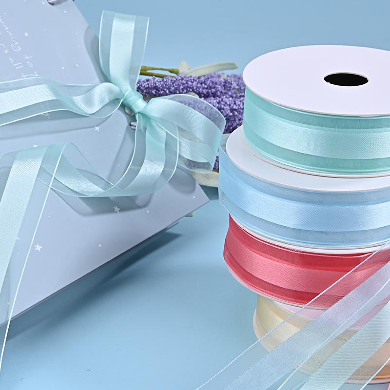 sheer ribbon satin center ribbon
