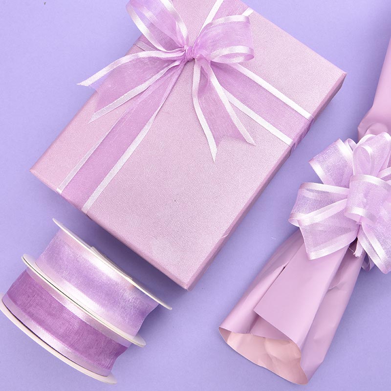Fita de Organza com Borda de Cetim